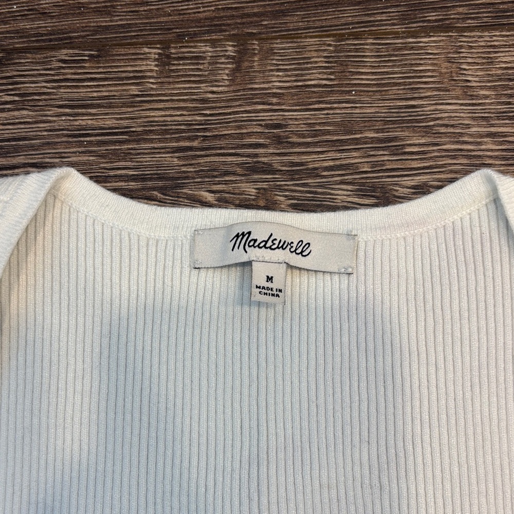 Madewell Ribbed White Top - Picture 2 of 3